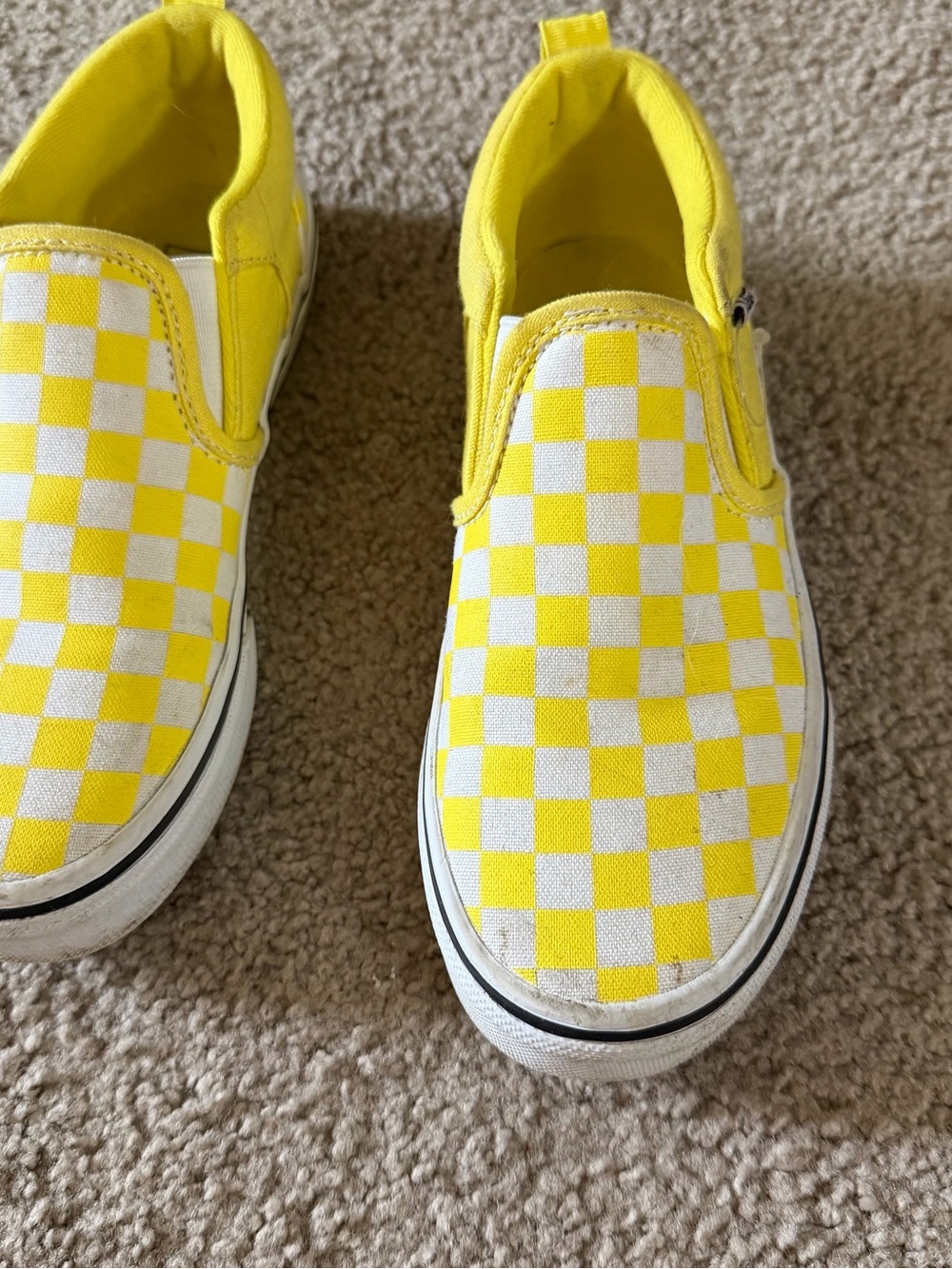 Vans Kids Yellow & White Checkerboard Slip-On Sneakers